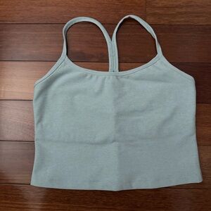 Beyond Yoga Women's Spacedye Slim Racerback Cropped Tank - Medium - Pale Blue
